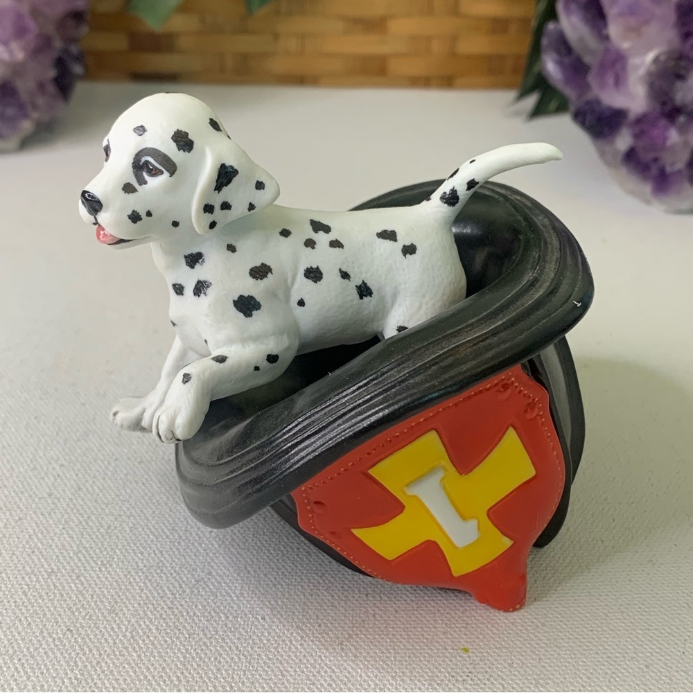 Fireman Helmet And Dalmatian Dog Figurine Where's The Fire Princeton Gallery 90s